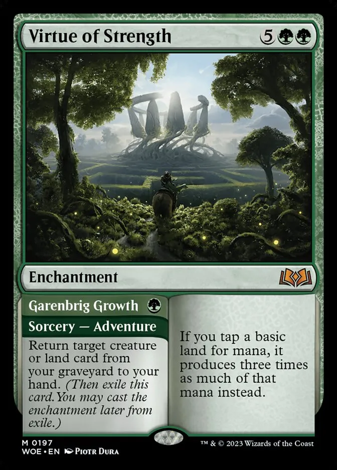 2023 Wilds of Eldraine Virtue of Strength // Garenbrig Growth mythic #197 mythic card image