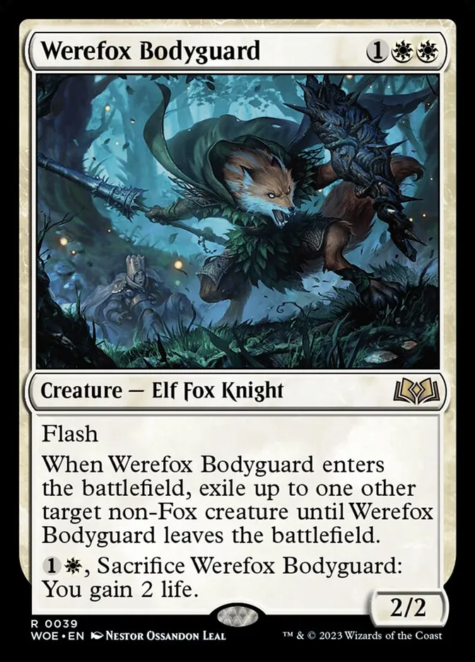 2023 Wilds of Eldraine Werefox Bodyguard #39 rare card image
