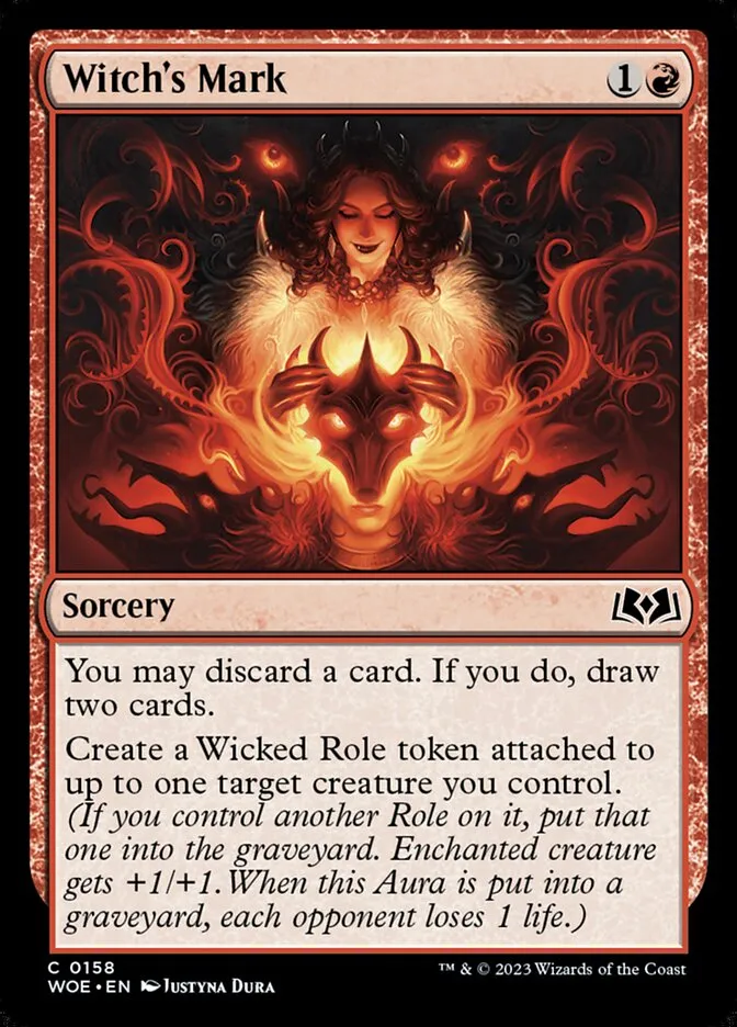 2023 Wilds of Eldraine Witch's Mark #158 common card image