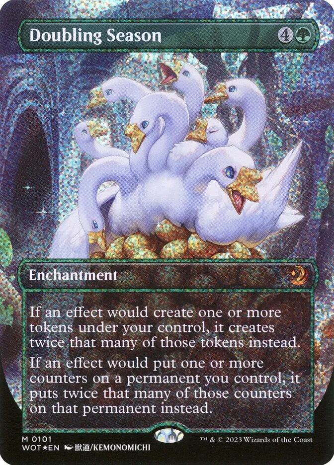 2023 Wilds of Eldraine: Enchanting Tales Doubling Season #101 mythic card image