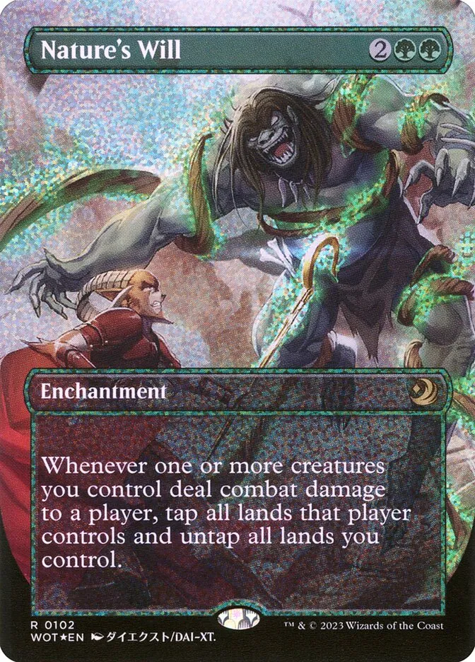 2023 Wilds of Eldraine: Enchanting Tales Nature's Will #102 rare card image