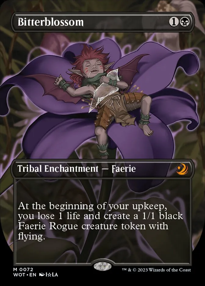 2023 Wilds of Eldraine: Enchanting Tales Bitterblossom #72 mythic card image