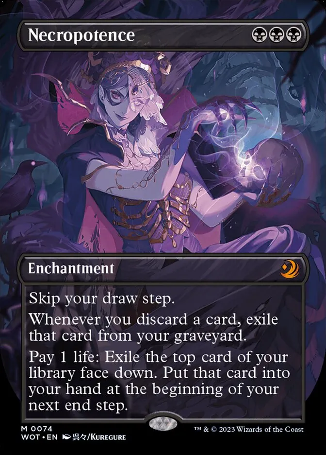 2023 Wilds of Eldraine: Enchanting Tales Necropotence #74 mythic card image