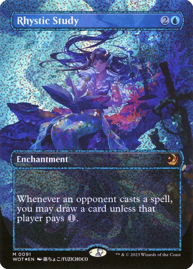2023 Wilds of Eldraine: Enchanting Tales Rhystic Study #91 mythic card image