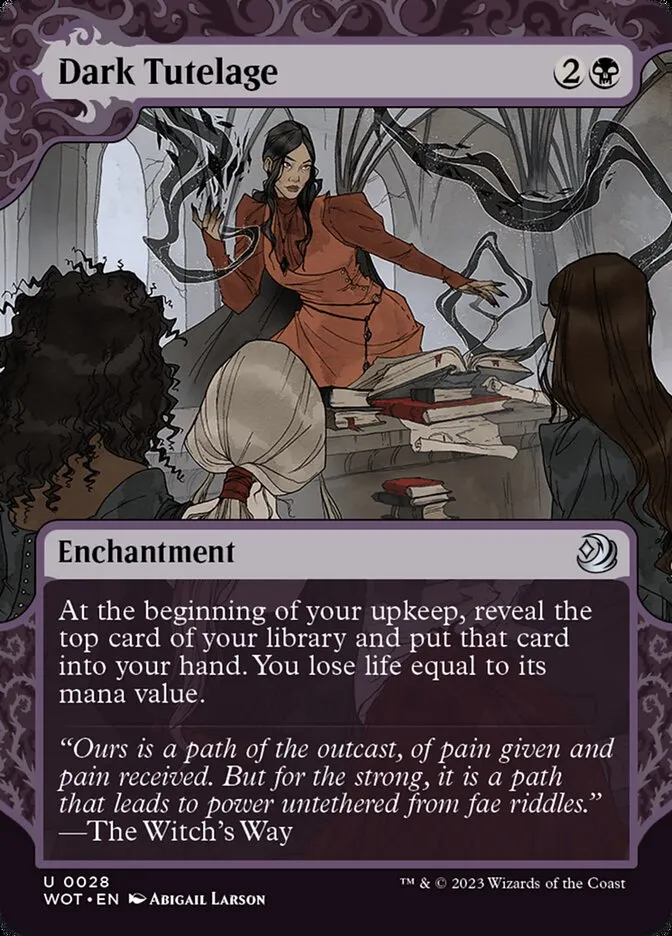 2023 Wilds of Eldraine: Enchanting Tales Dark Tutelage #28 uncommon card image
