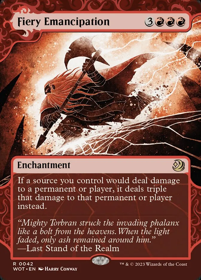 2023 Wilds of Eldraine: Enchanting Tales Fiery Emancipation #42 rare card image