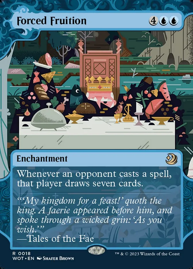 2023 Wilds of Eldraine: Enchanting Tales Forced Fruition #18 rare card image