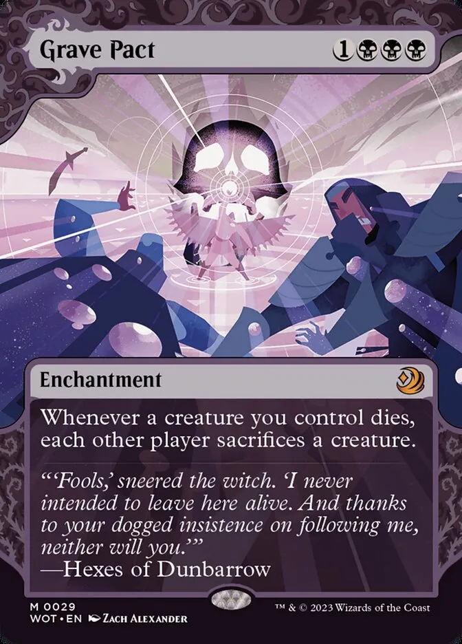 2023 Wilds of Eldraine: Enchanting Tales Grave Pact #29 mythic card image