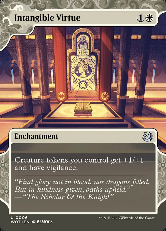 2023 Wilds of Eldraine: Enchanting Tales Intangible Virtue #6 uncommon card image