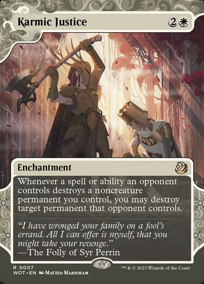 2023 Wilds of Eldraine: Enchanting Tales Karmic Justice #7 rare card image