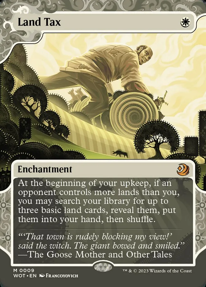 2023 Wilds of Eldraine: Enchanting Tales Land Tax #9 mythic card image