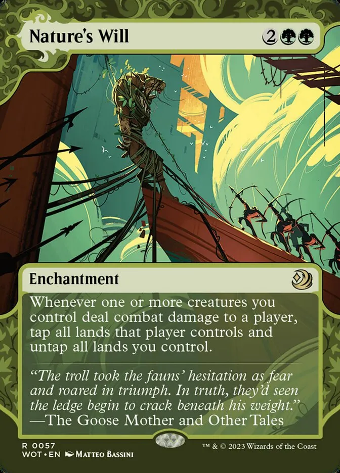 2023 Wilds of Eldraine: Enchanting Tales Nature's Will #57 rare card image