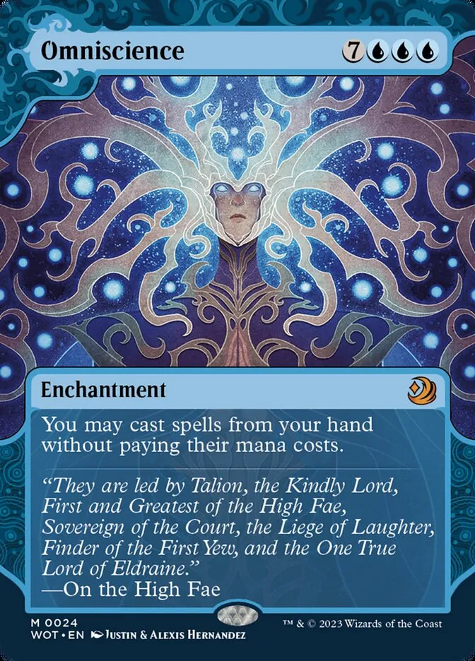 2023 Wilds of Eldraine: Enchanting Tales Omniscience #24 mythic card image