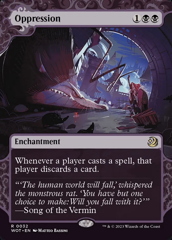 2023 Wilds of Eldraine: Enchanting Tales Oppression #32 rare card image