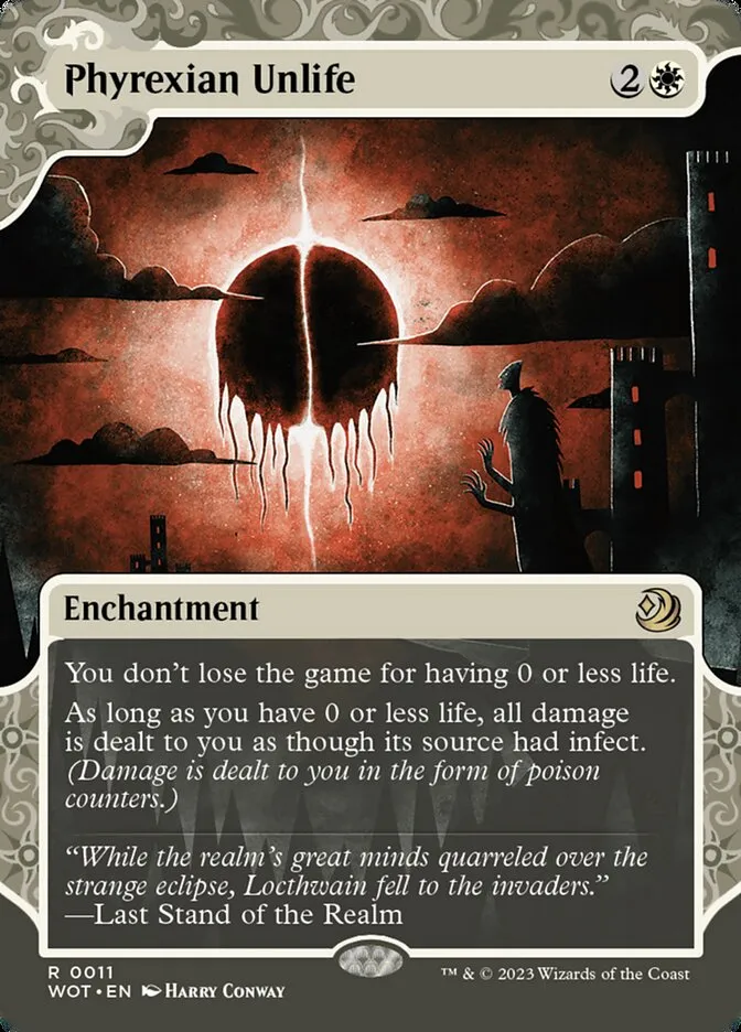 2023 Wilds of Eldraine: Enchanting Tales Phyrexian Unlife #11 rare card image