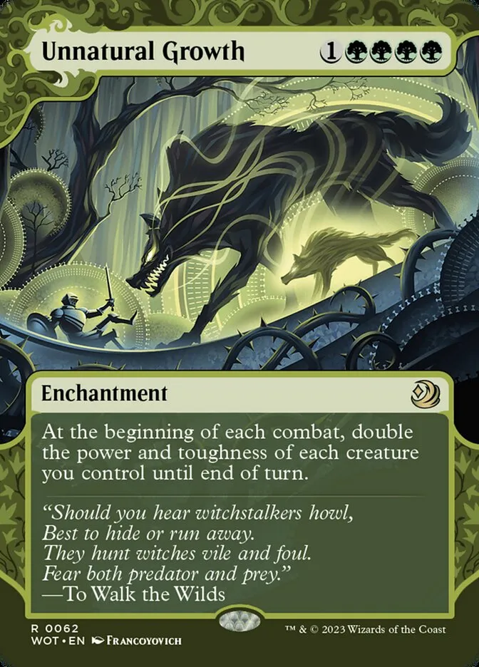 2023 Wilds of Eldraine: Enchanting Tales Unnatural Growth #62 rare card image