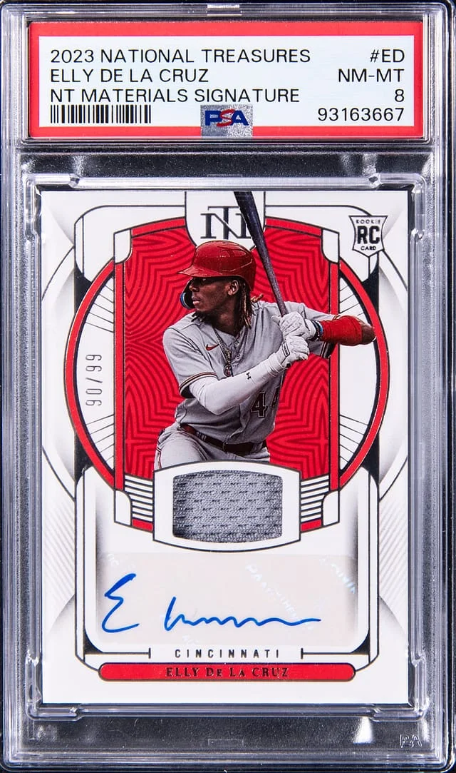 2023 National Treasures Elly De La Cruz NT Materials Signature #ED card image