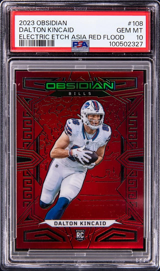 2023 Obsidian Dalton Kincaid Electric Etch Asia Red Flood #108 card image