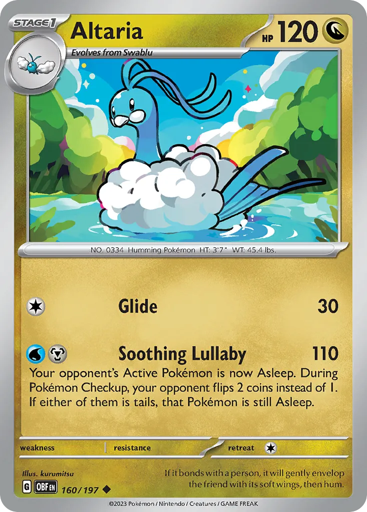 2023 Obsidian Flames Altaria #160/197 Uncommon card image