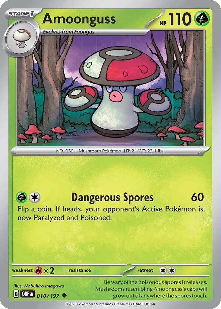 2023 Obsidian Flames Amoonguss Uncommon #010/197 Uncommon card image