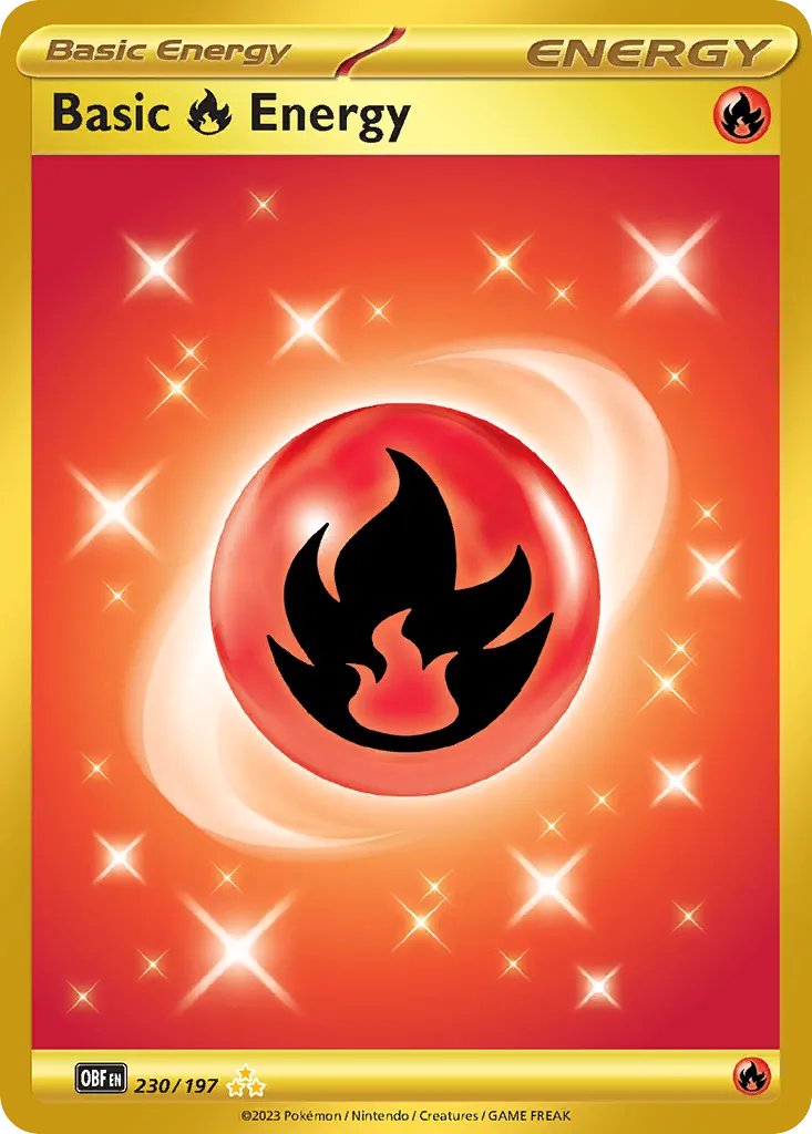 2023 Obsidian Flames Basic Fire Energy Hyper Rare #230/197 Hyper Rare card image