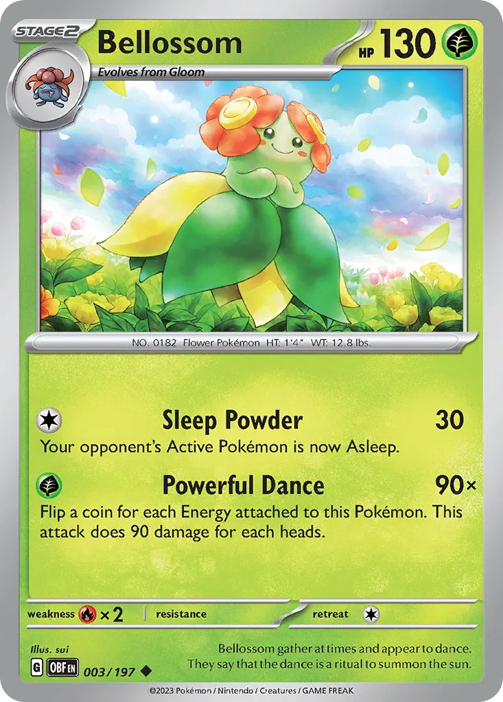 2023 Obsidian Flames Bellossom Uncommon #003/197 Uncommon card image