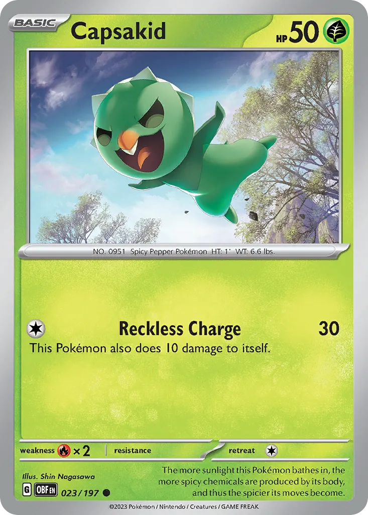 2023 Obsidian Flames Capsakid Common #024/197 Common card image