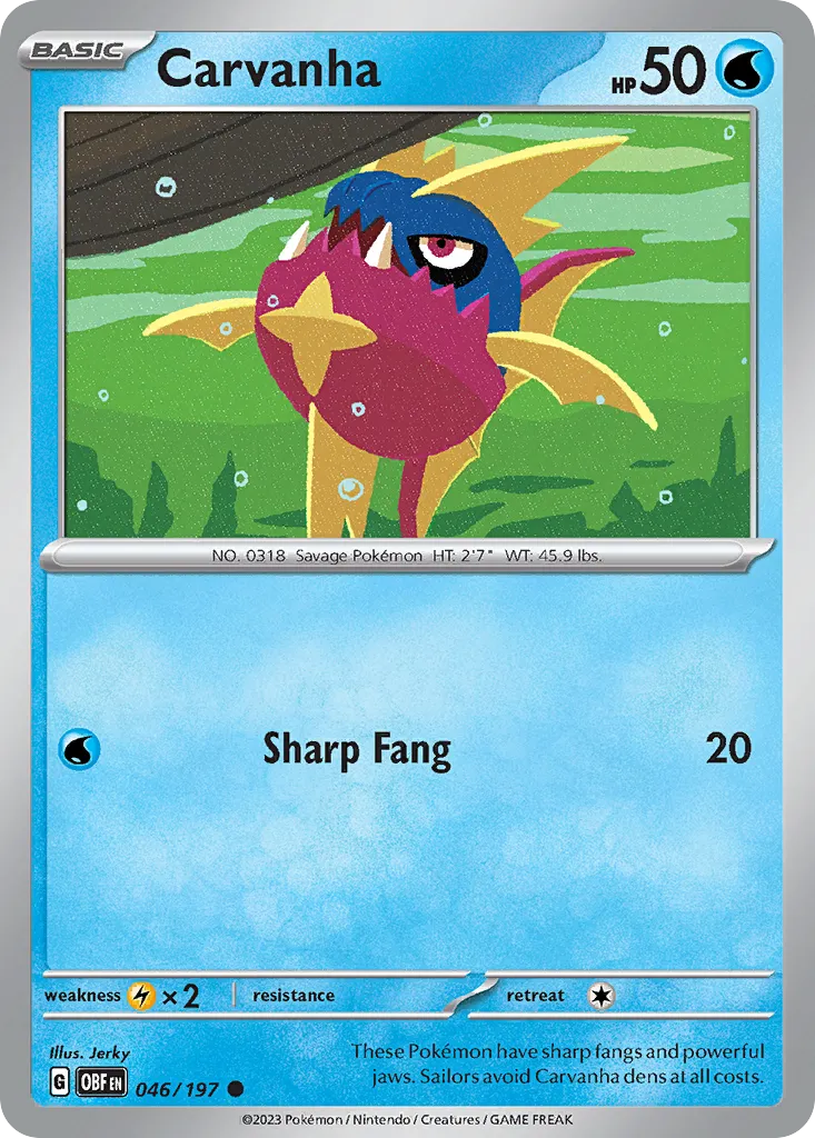 2023 Obsidian Flames Carvanha Common #046/197 Common card image