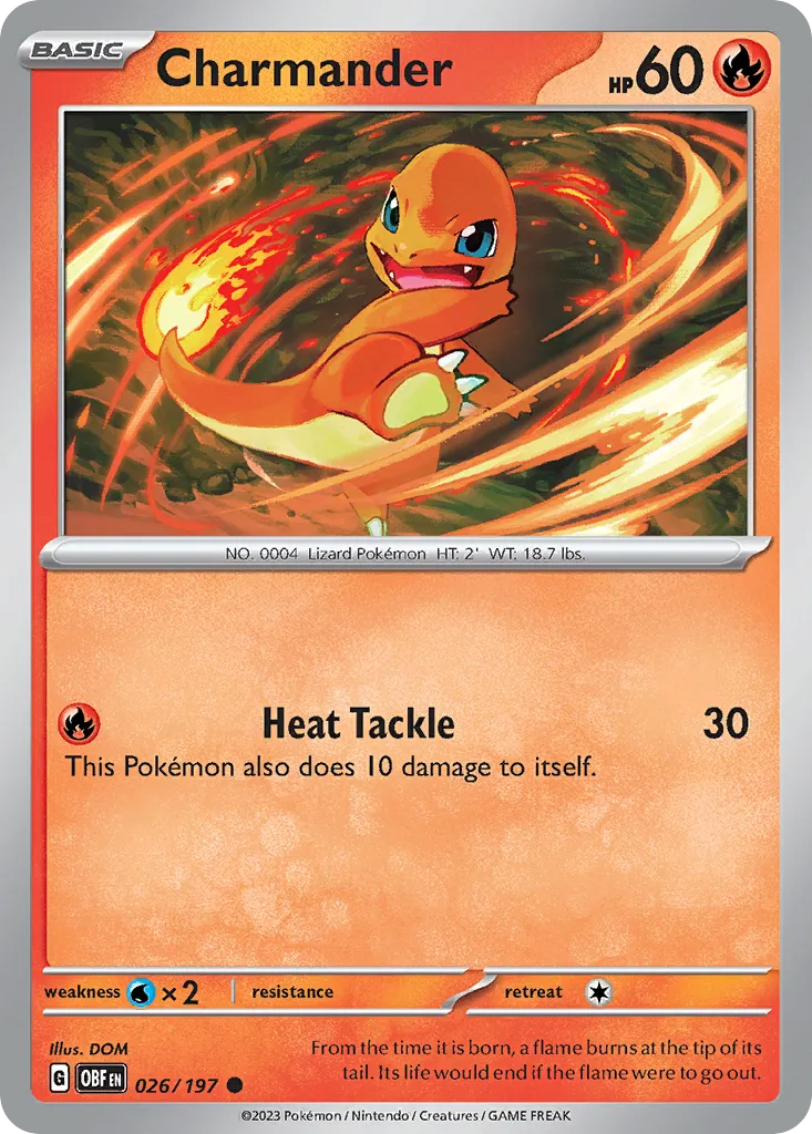 2023 Obsidian Flames Charmander Common #026/197 Common card image
