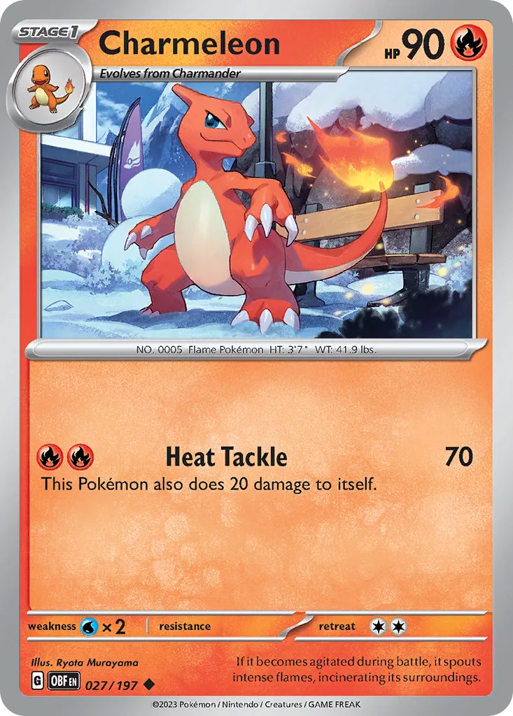 2023 Obsidian Flames Charmeleon Uncommon #027/197 Uncommon card image