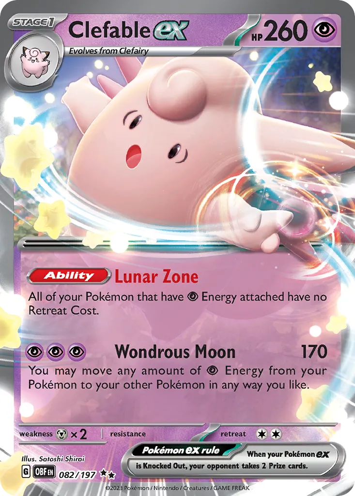2023 Obsidian Flames Clefable ex Double Rare #082/197 Double Rare card image