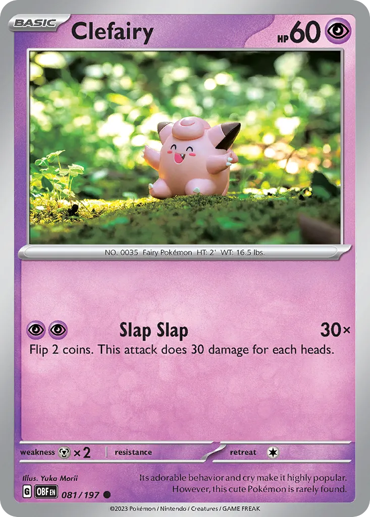 2023 Obsidian Flames Clefairy Common #081/197 Common card image