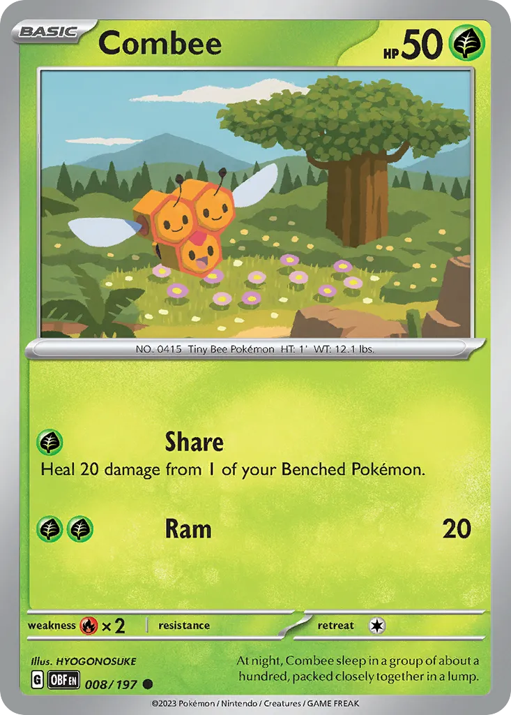 2023 Obsidian Flames Combee Common #008/197 Common card image