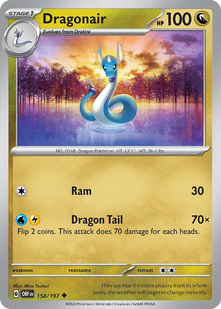 2023 Obsidian Flames Dragonair #158/197 Uncommon card image