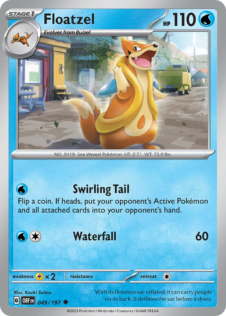 2023 Obsidian Flames Floatzel Uncommon #049/197 Uncommon card image