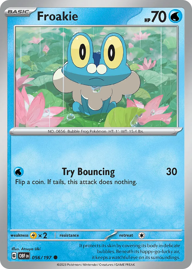 2023 Obsidian Flames Froakie Common #056/197 Common card image