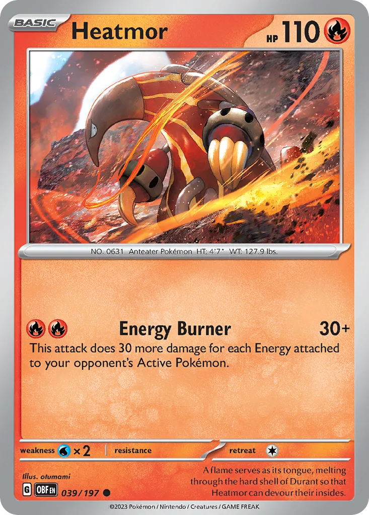 2023 Obsidian Flames Heatmor Common #039/197 Common card image