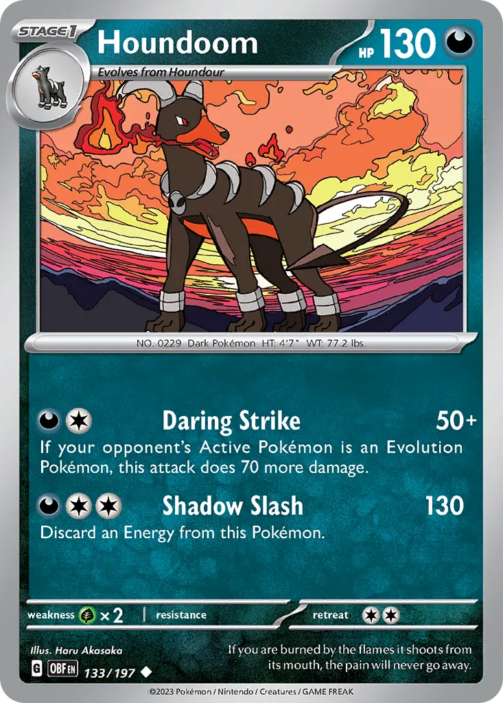 2023 Obsidian Flames Houndoom #133/197 Uncommon card image