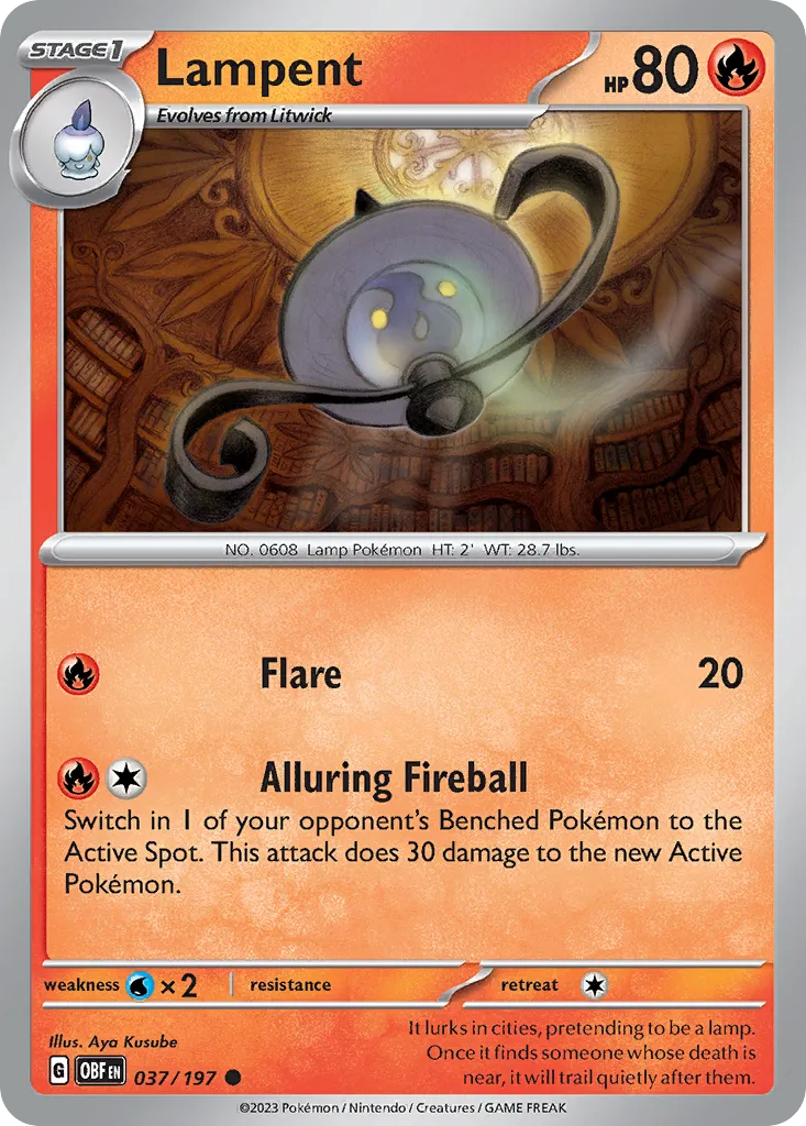 2023 Obsidian Flames Lampent Common #037/197 Common card image