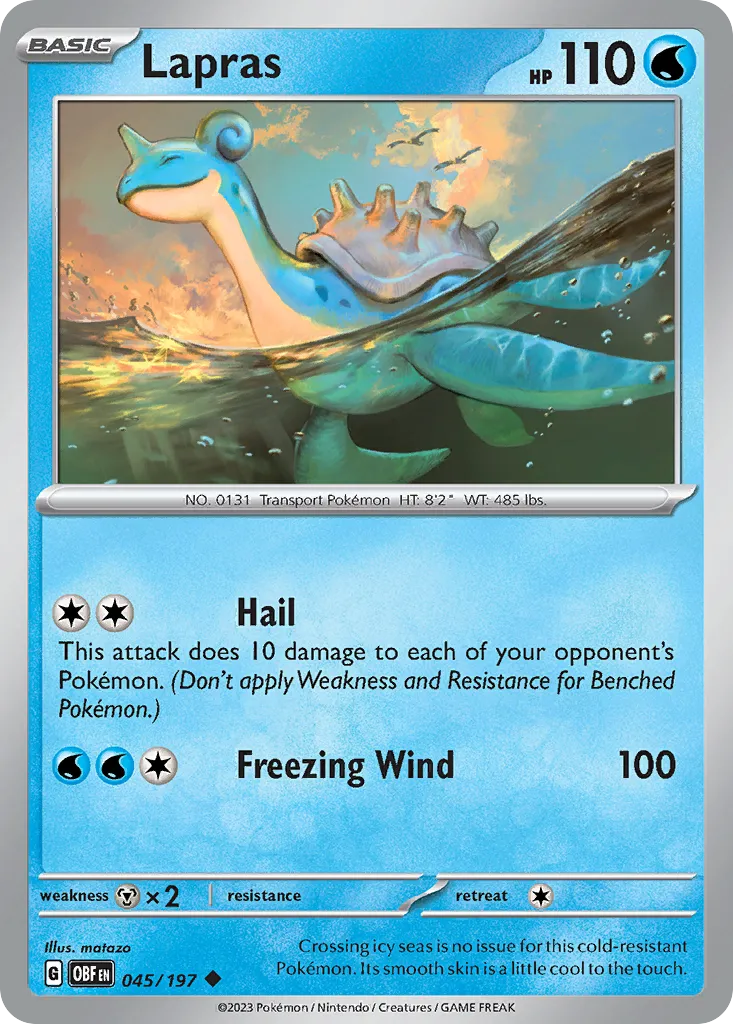 2023 Obsidian Flames Lapras Uncommon #045/197 Uncommon card image