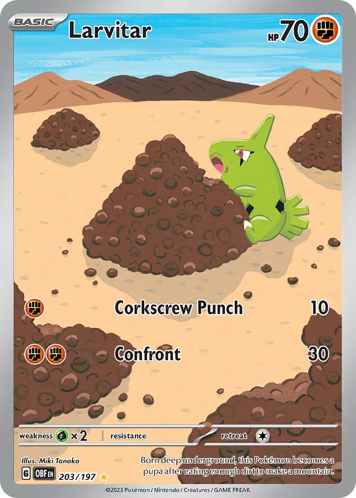 2023 Obsidian Flames Larvitar Common #105/197 Common card image