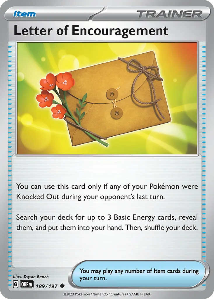 2023 Obsidian Flames Letter of Encouragement #189/197 Uncommon card image