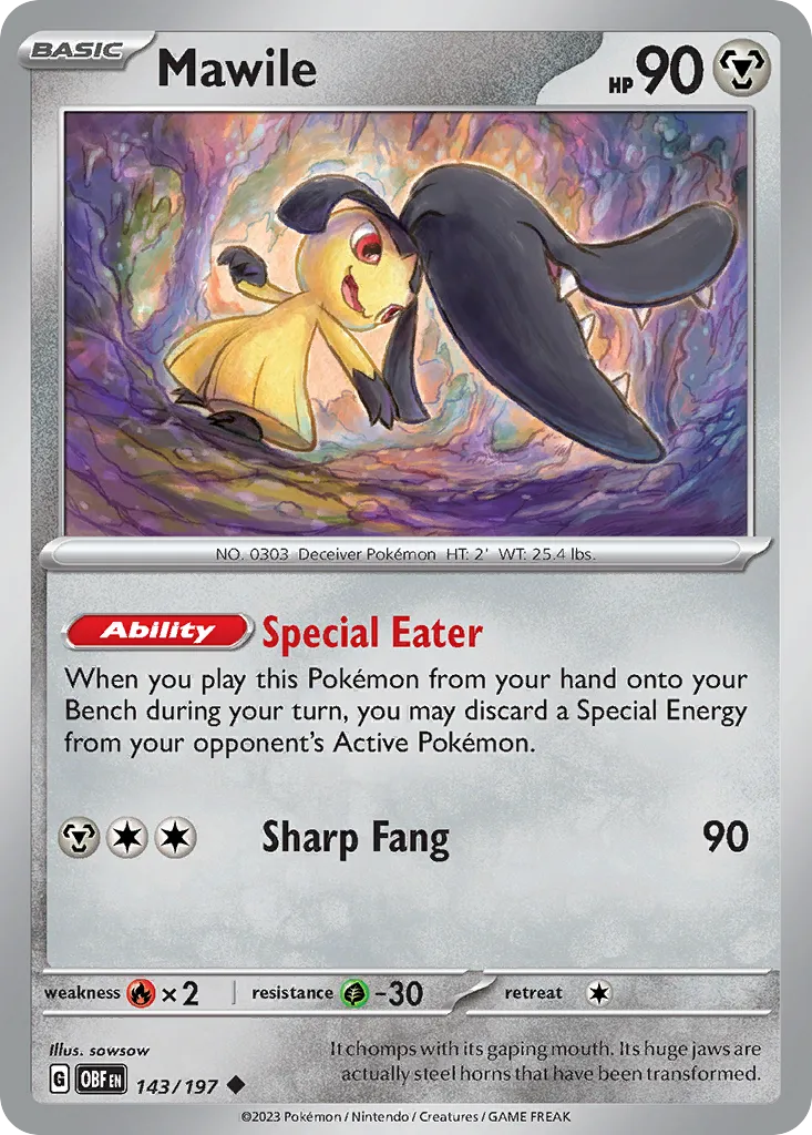 2023 Obsidian Flames Mawile #089/197 Common card image