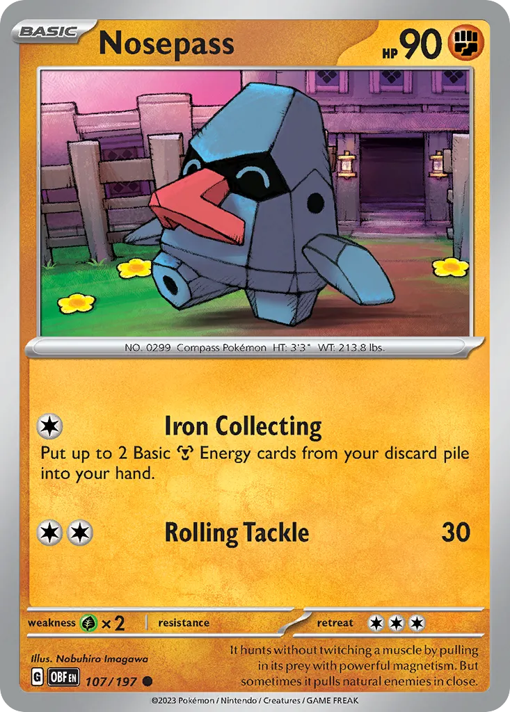 2023 Obsidian Flames Nosepass #107/197 Common card image
