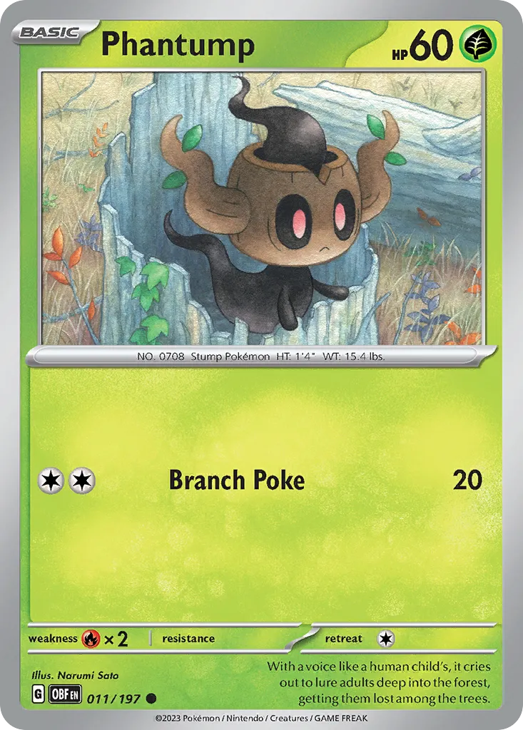 2023 Obsidian Flames Phantump Common #011/197 Common card image