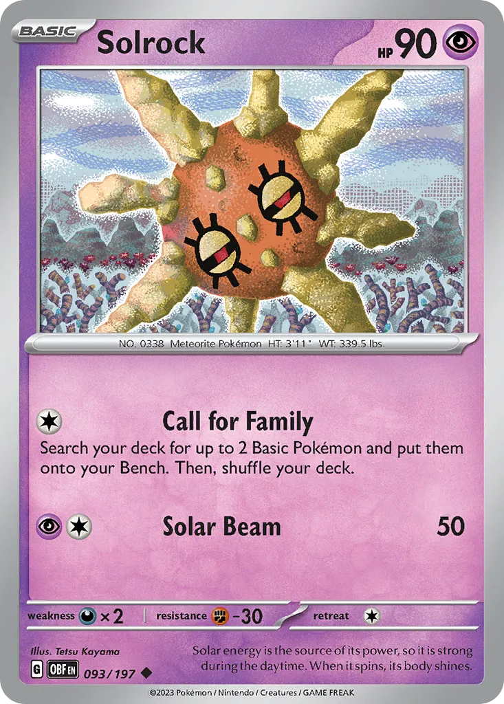 2023 Obsidian Flames Solrock Uncommon #093/197 Uncommon card image