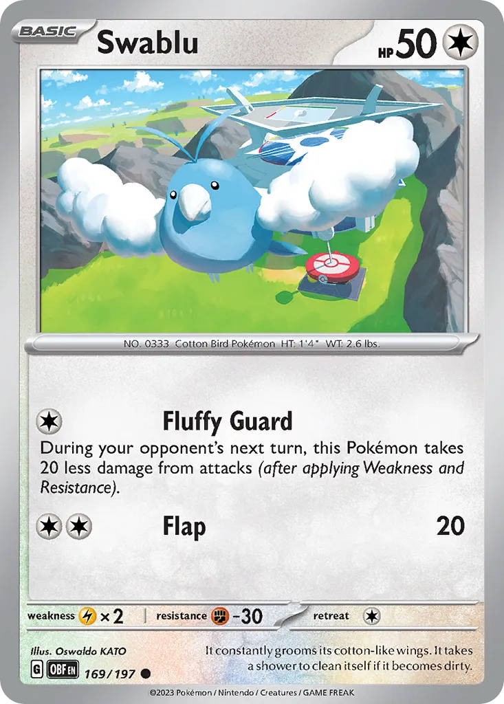 2023 Obsidian Flames Swablu #169/197 Common card image