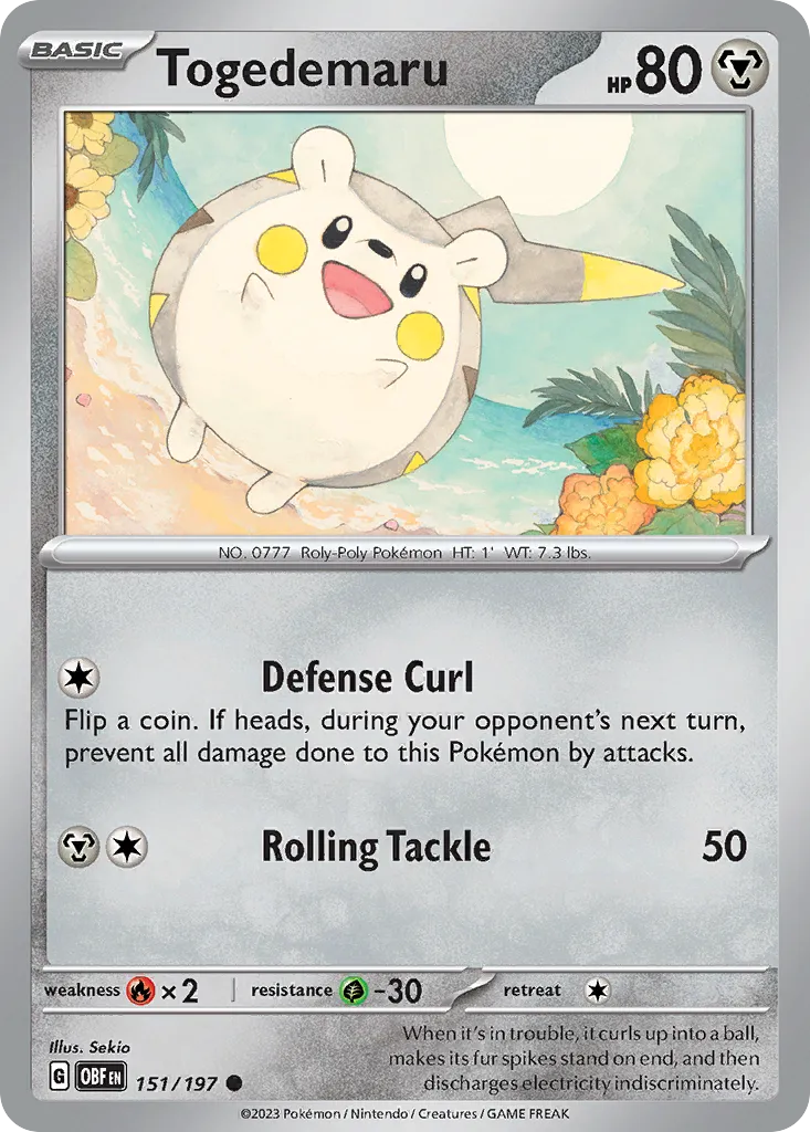 2023 Obsidian Flames Togedemaru #151/197 Common card image