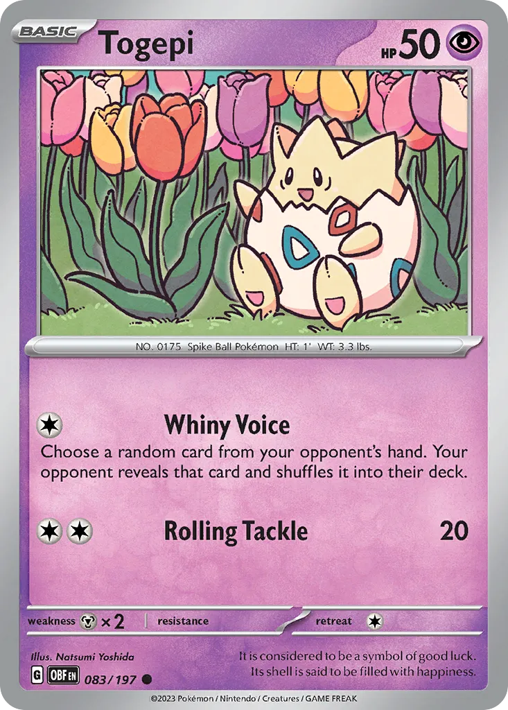 2023 Obsidian Flames Togepi Common #083/197 Common card image