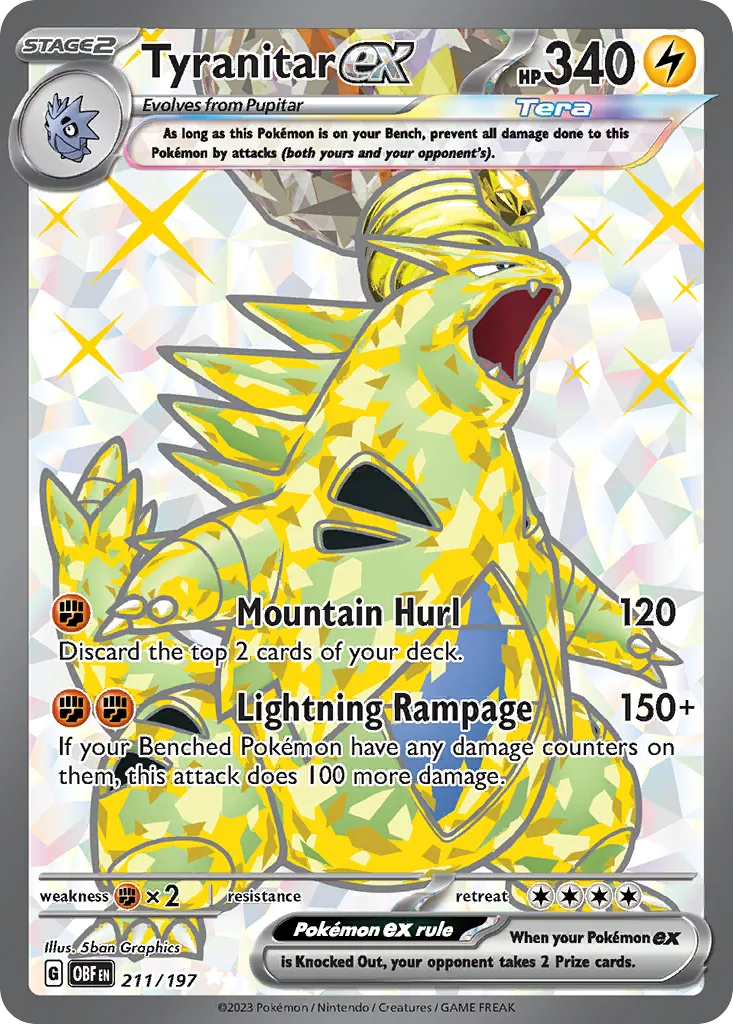 2023 Obsidian Flames Tyranitar ex #066/197 Double Rare card image